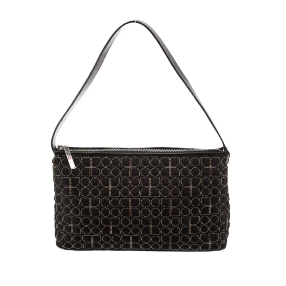 Kate Spade New‎ York Quilted Shoulder Bag Purse Black Pink Suede Lining